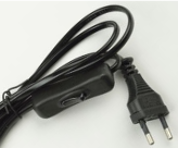 UCX-C11/02A-170 BLACK Сетевой шнур с вилкой и выключателем. 2А, 500Вт, 1,7м. Черный. ТМ Uniel