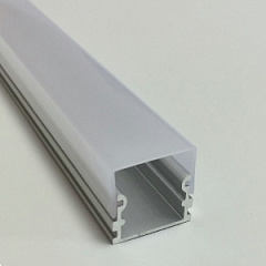 SP265 Накладной алюминиевый профиль, Серебристый анодированный 2000х21х21мм квадрат для двухрядной л