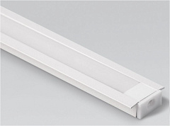 Встраиваемый алюминиевый SP251W, Белый анод. 2000х22х6мм, 2 заглушки, б/крепежа