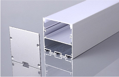 Подвесной/Накладной алюминиевый профиль, Серебристый анодированный 2000х50х50мм