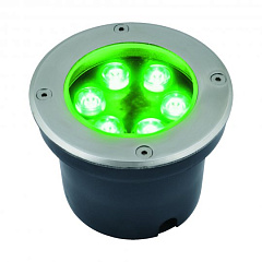 ULU-B11A-6W/GREEN IP67 GREY Светильник светодиодный уличный. Архитектурный встраиваемый. Зеленый све